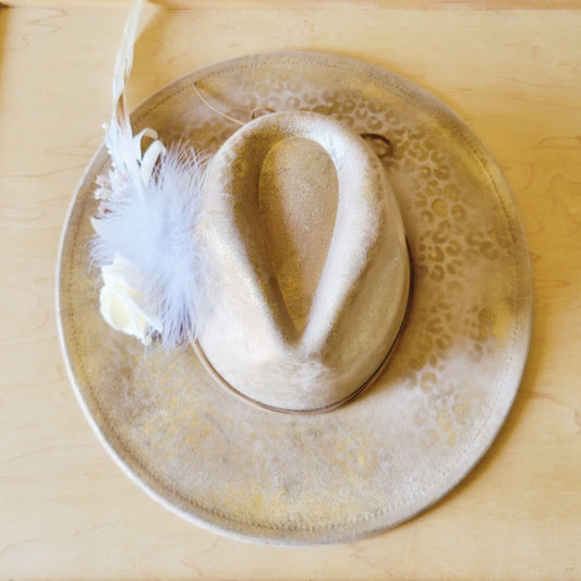 CUSTOM Hand-Painted Cowgirl Western Boho Hat & Band (A38)