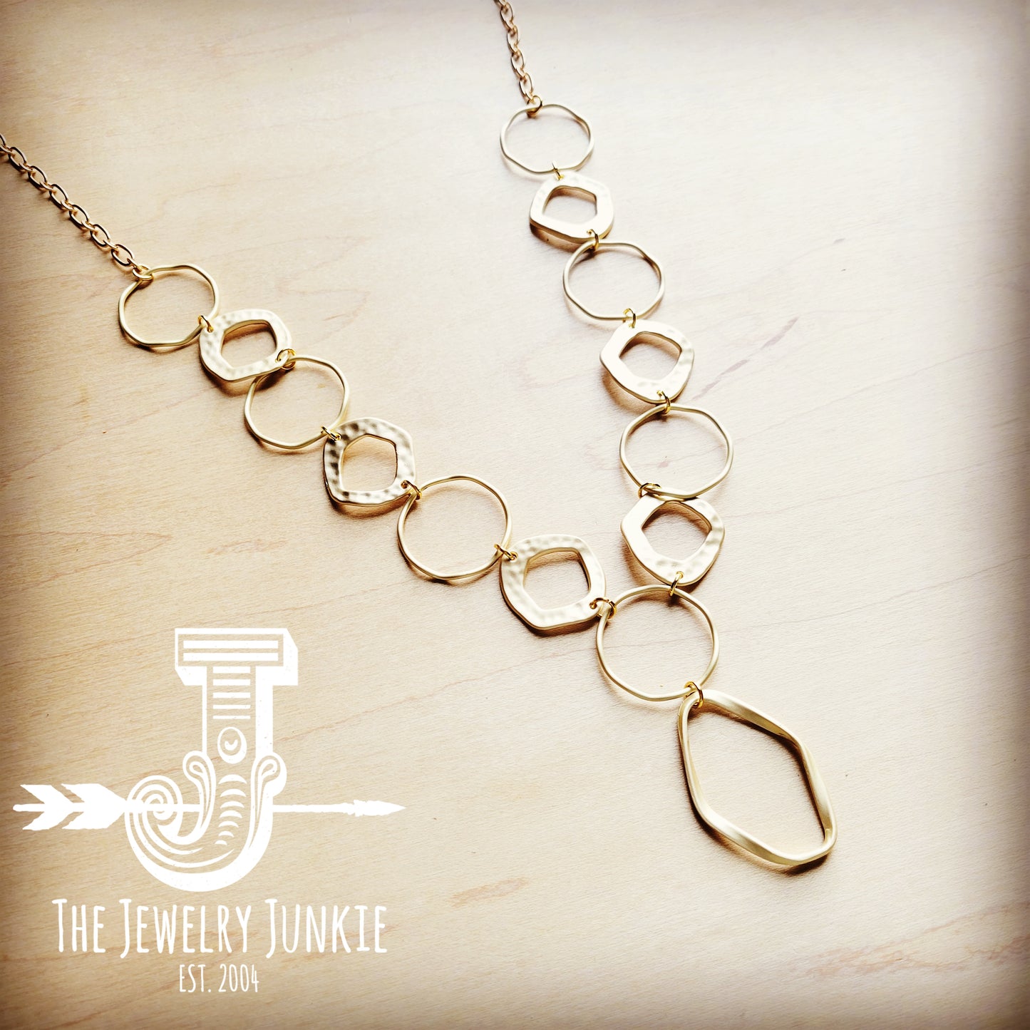 *Matte Gold Multi Hoop Necklace w/ Clasp  251n