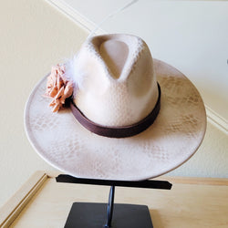 CUSTOM BRIDAL Hand-Painted Cowgirl Western Boho Hat & Band A27