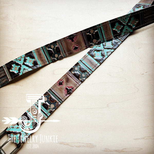 Turquoise Navajo Genuine Leather Belt 901j