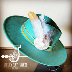 Boho Western Hat w/ Choice of Feather Hat Band-Sage 982b