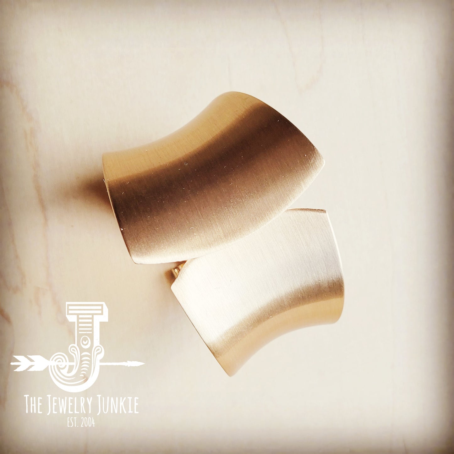 *Wide Matte Gold Cuff Bracelet 807w