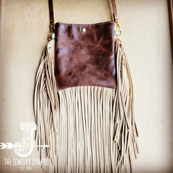 MEDIUM Crossbody Handbag w/ Gilded Cowboy Leather Full Fringe 510w