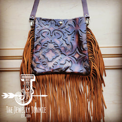 *MEDIUM Crossbody Handbag w/ Brown Laredo Leather Full Fringe 511p