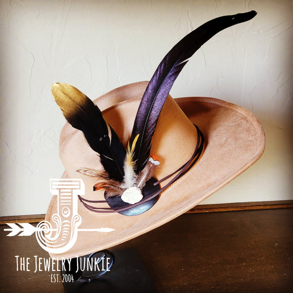 Cowgirl Western Hat w/ Choice of Feather Hat Band-Tan 982k