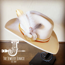 Cowgirl Western Hat w/ Choice of Feather Hat Band-Bone 982j