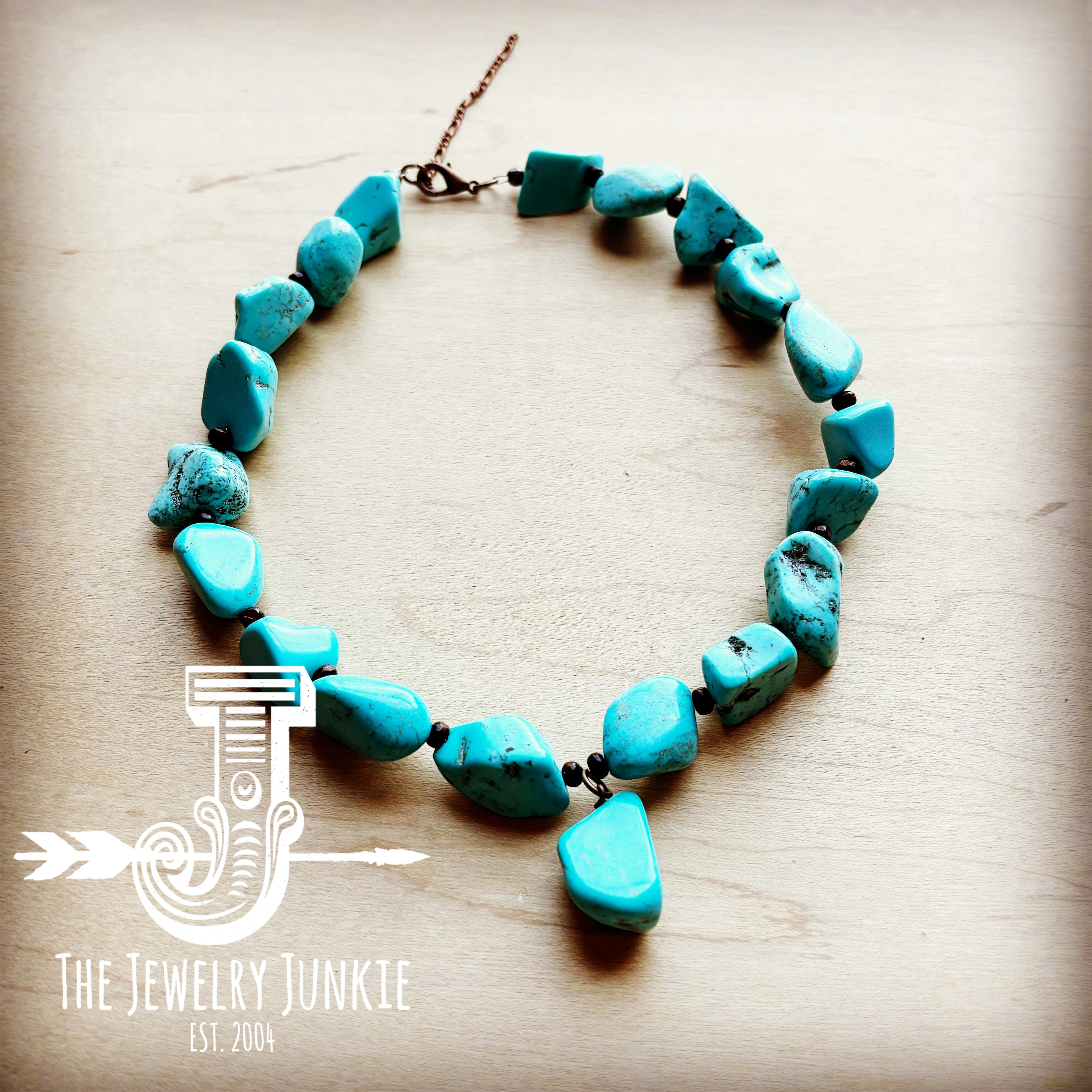 Thetis - a gorgeous chunky blue turquoise necklace with silver – grecianboho