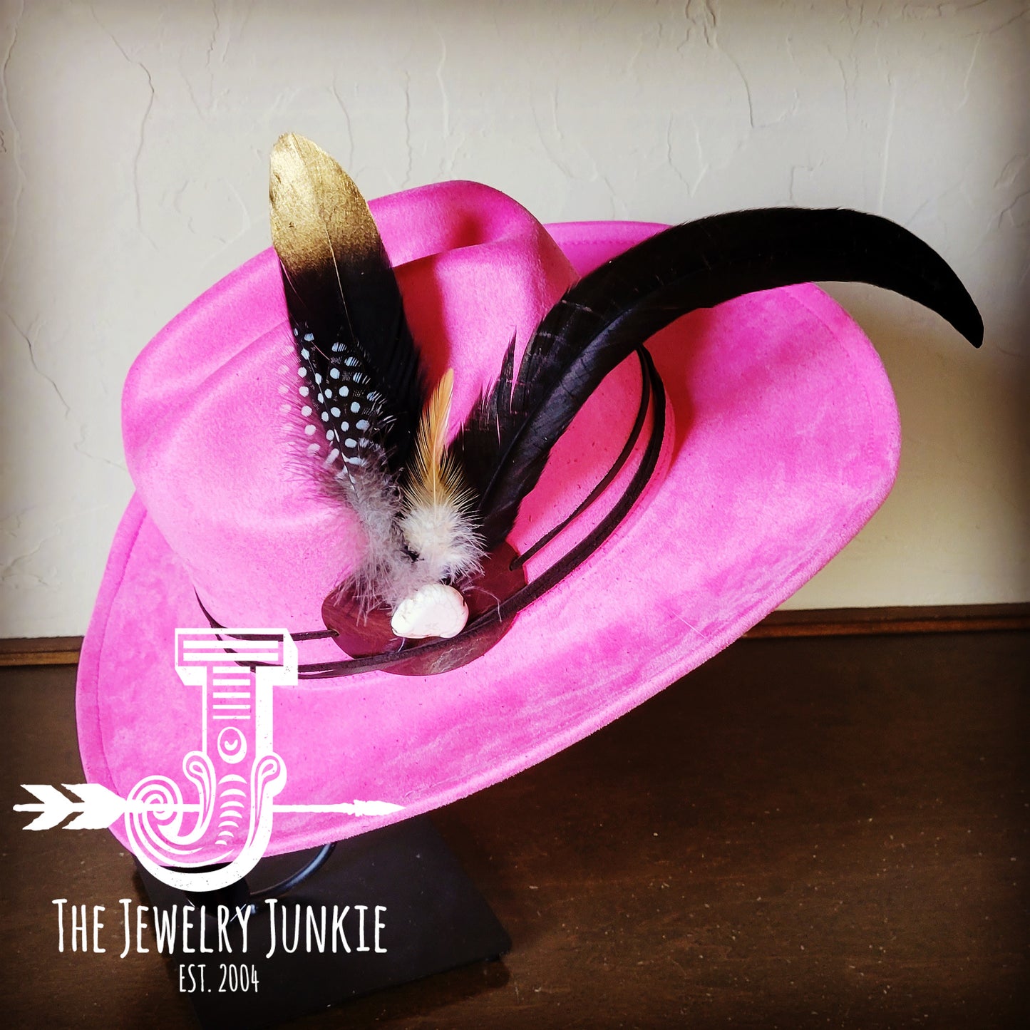 Cowgirl Western Hat w/ Choice of Feather Hat Band-Pink 982L