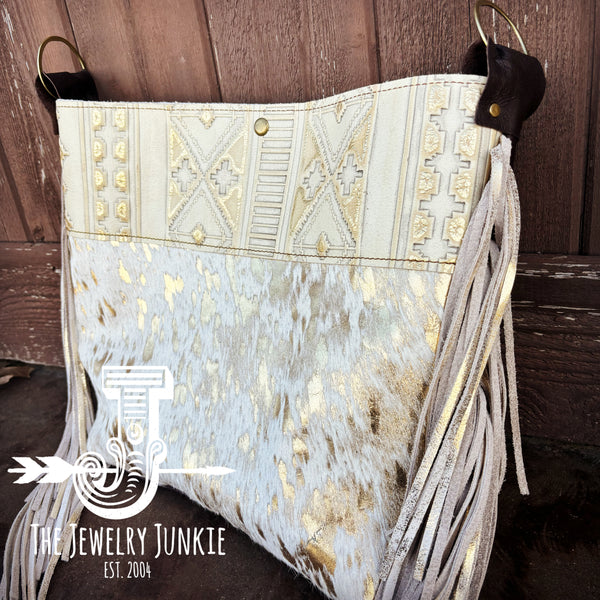 ONE-of-A-KIND Tejas Leather Bucket Handbag Gilded Navajo-Gold Hide