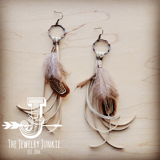 Black Leather Fringe Earrings