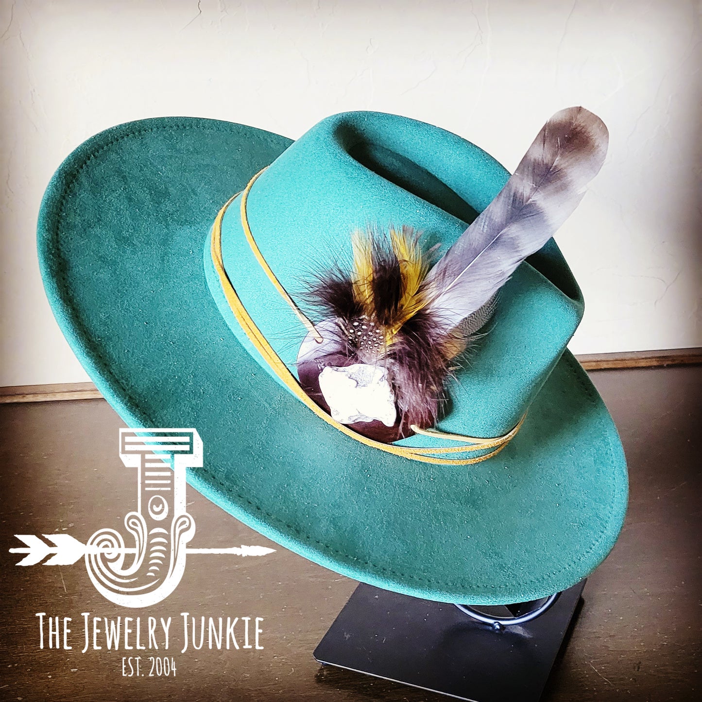 Boho Western Felt Hat w/ Choice of Turquoise Hat Accent-Sage 981h