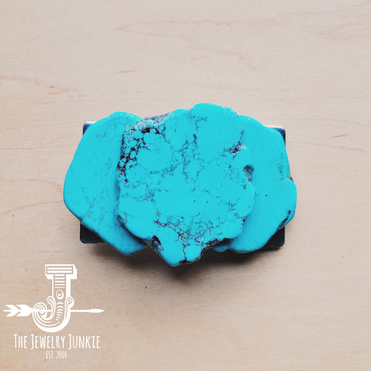 Triple Turquoise Slab Belt Buckle 906s