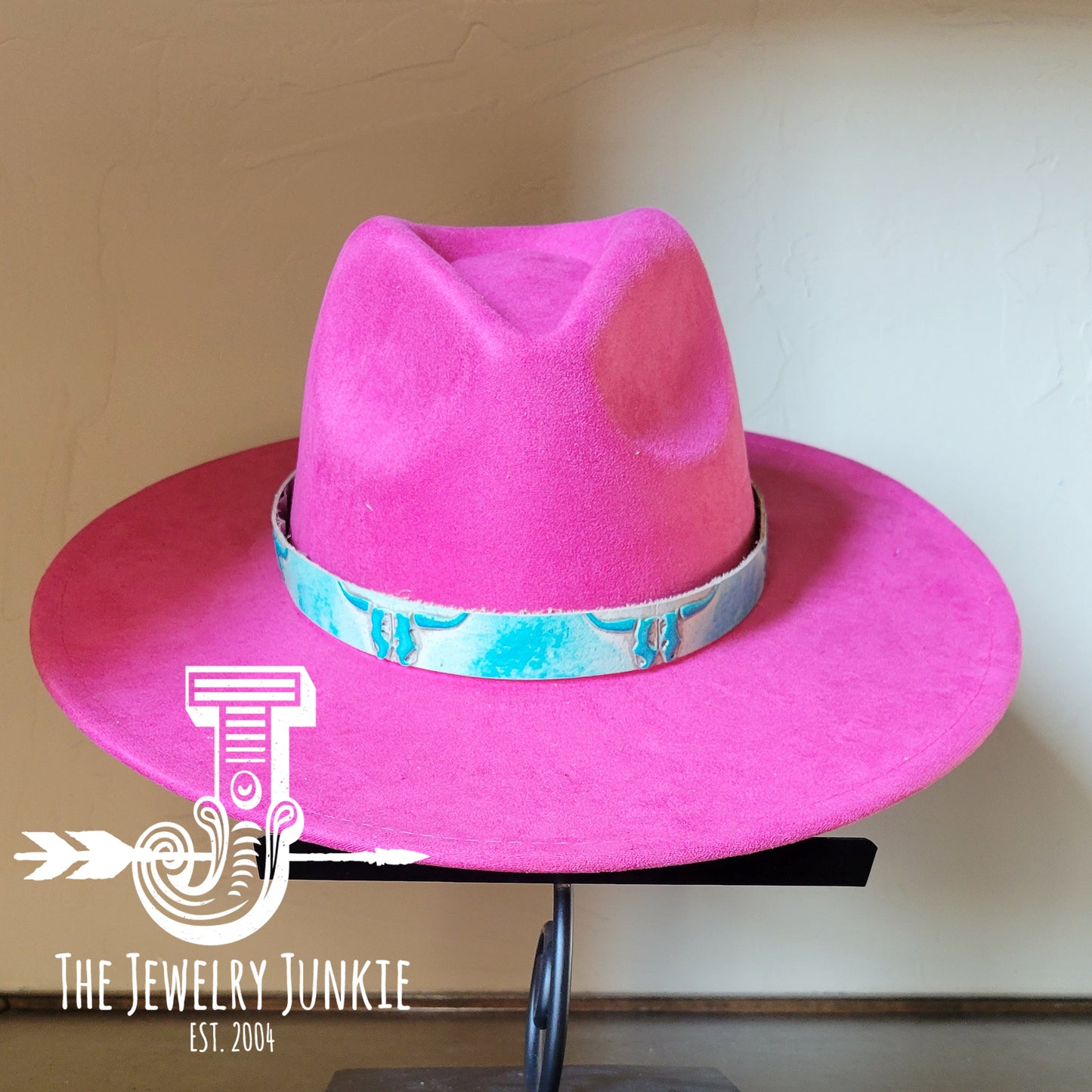 Boho Western Hat w/ Choice of Genuine Leather Hat Band-Magenta 981r