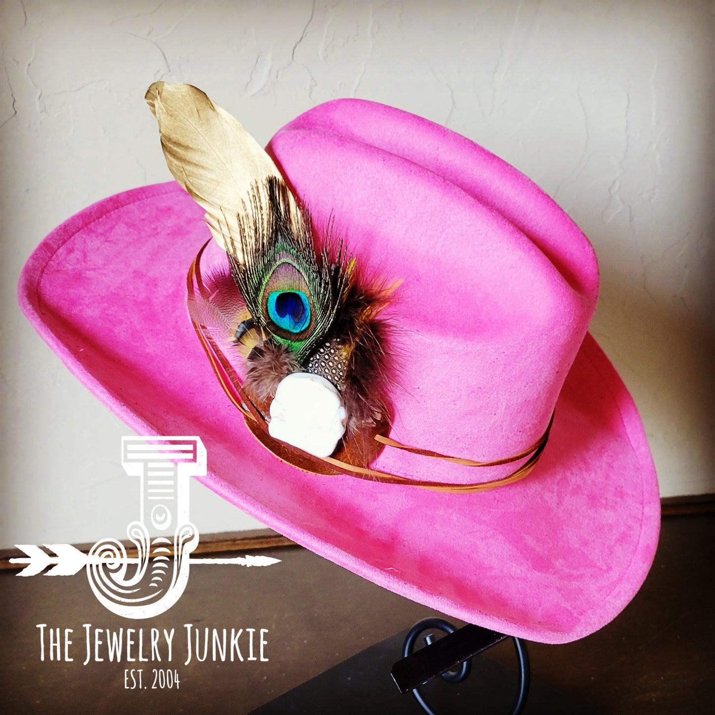 Cowgirl Western Hat w/ Choice of Feather Hat Band-Pink 982L