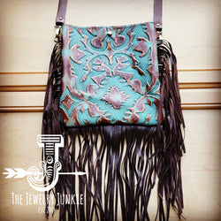 *MEDIUM Crossbody Handbag w/ Copper Laredo Leather Full Fringe 512s