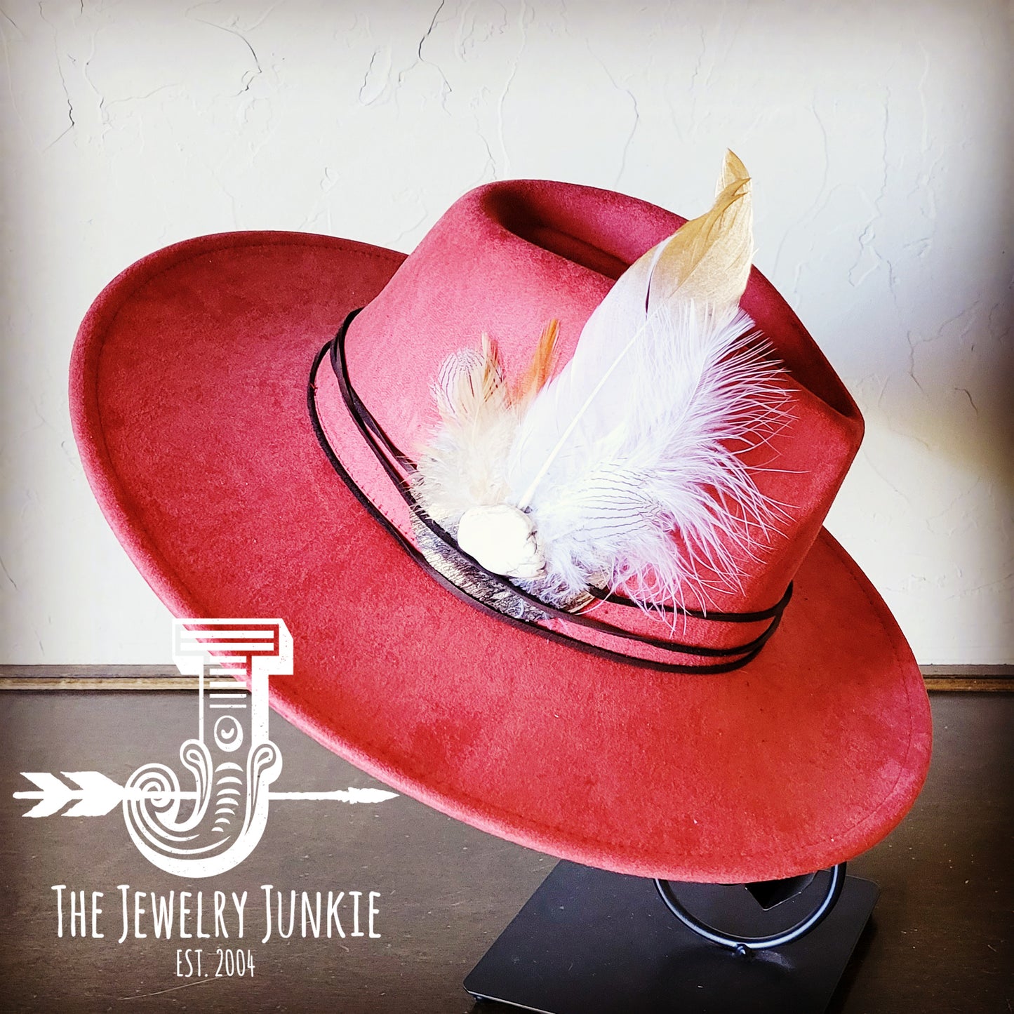 Boho Western Hat w/ Choice of Feather Hat Band-Rust 982g