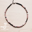 Frosted Marble Beaded Collar Length Necklace