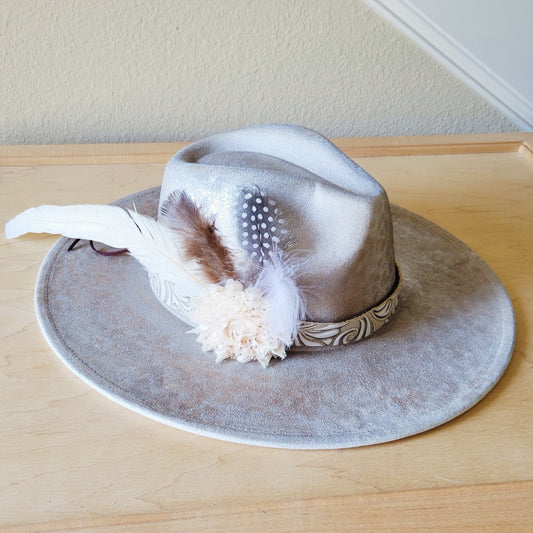 CUSTOM Hand-Painted Bridal Cowgirl Western Boho Hat A66