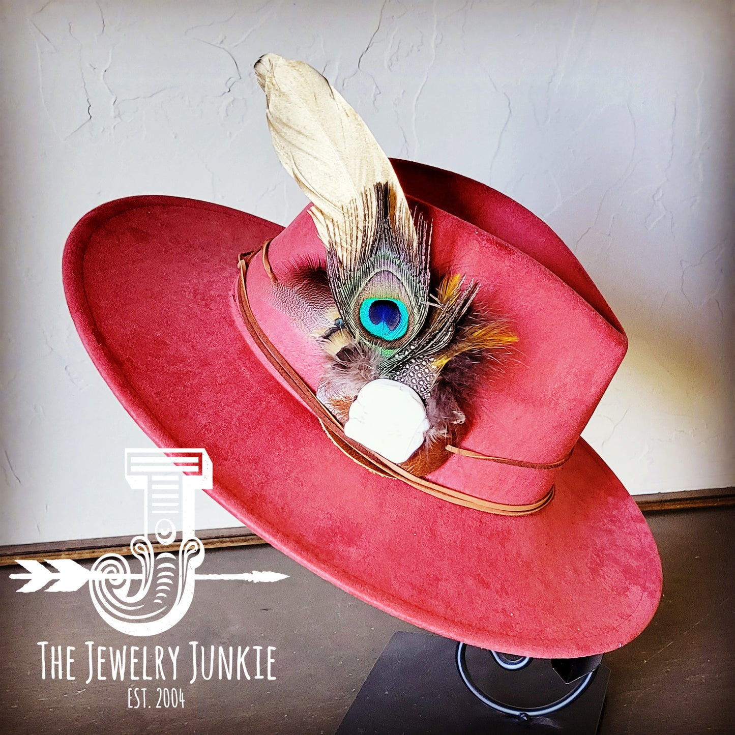 Boho Western Hat w/ Choice of Feather Hat Band-Rust 982g