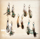 Yellow Deer Skin Leather Tassel Earring Peacock Feather