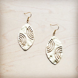 Matte Gold Oval Filigree Drop Earrings 225L