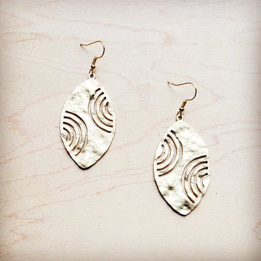 Matte Gold Oval Filigree Drop Earrings 225L