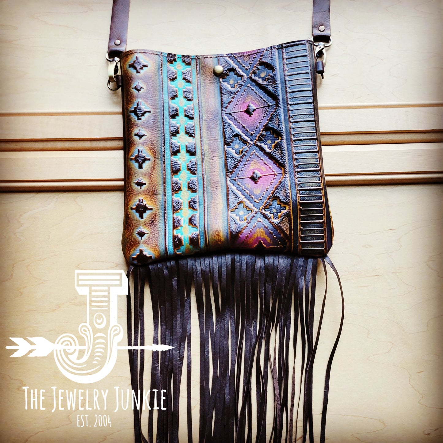MEDIUM Crossbody Handbag w/ Magenta Navajo Leather 512L