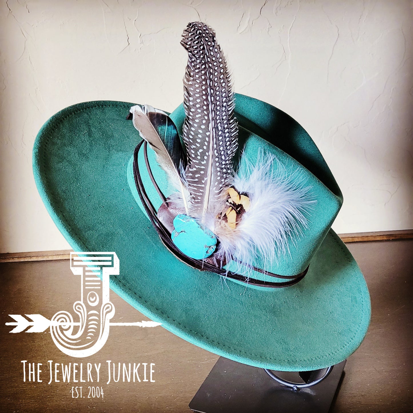 Boho Western Felt Hat w/ Choice of Turquoise Hat Accent-Sage 981h