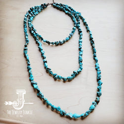 Genuine Blue Turquoise Triple Strand Necklace 259h