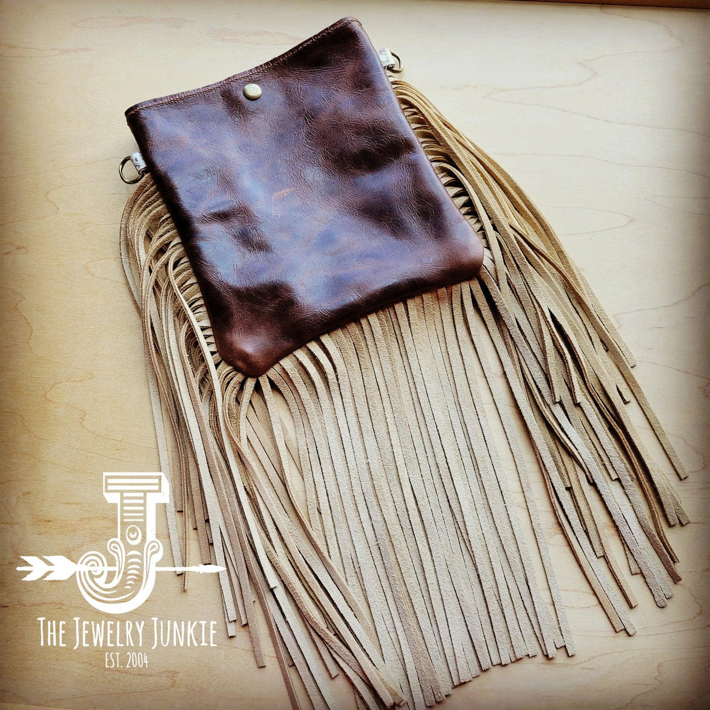 MEDIUM Crossbody Handbag w/ Tan Metallic Full Fringe 511L