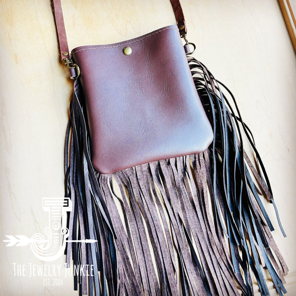 Small Crossbody Handbag w/ Turquoise Laredo Full Fringe 513y