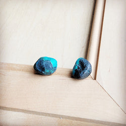 Natural Green Turquoise Stud Earrings 205g