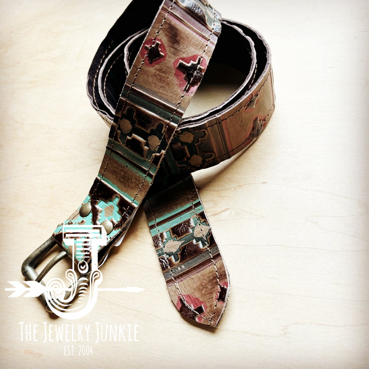 Turquoise Navajo Genuine Leather Belt 901j