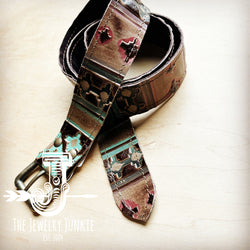 Turquoise Navajo Genuine Leather Belt 901j