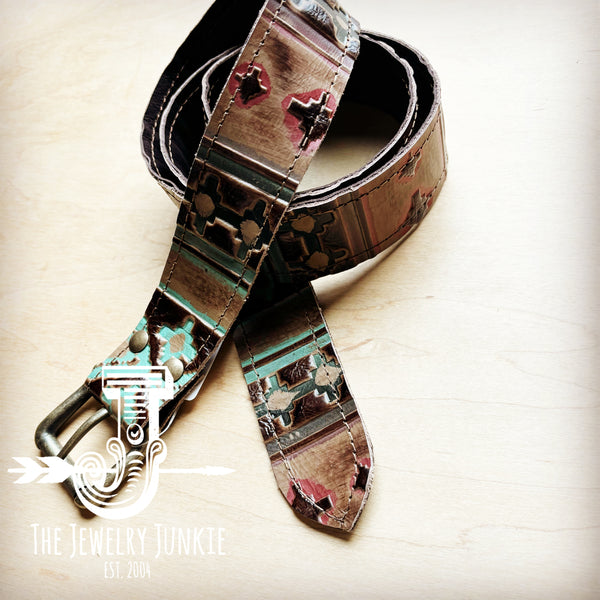 Turquoise Navajo Genuine Leather Belt 901j