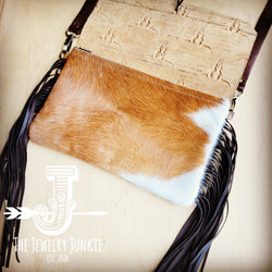 *Hair on Hide Clutch Handbag w/ Tan Steer Flap 513c