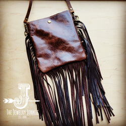 **MEDIUM Crossbody Handbag w/ Turquoise Brown Paisley Full Fringe 510y