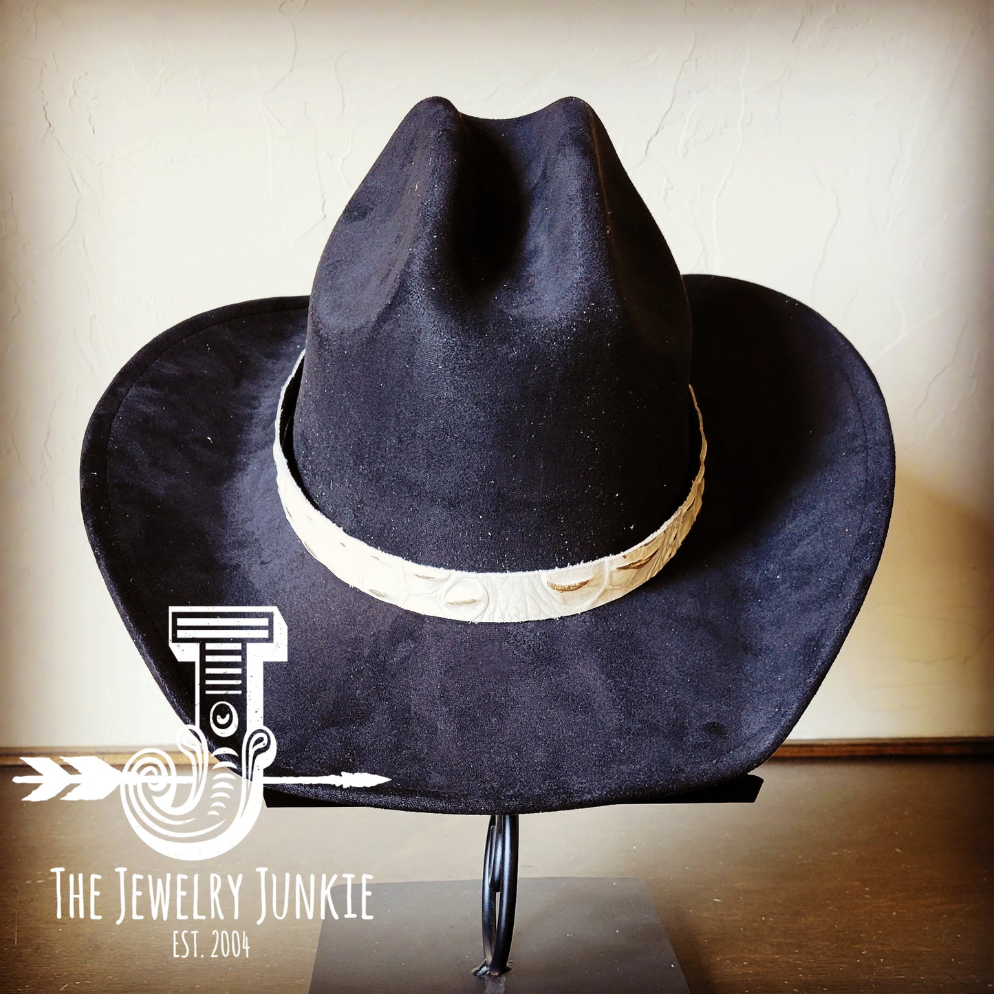 Cowgirl Western Felt Hat w/ Choice of Genuine Leather Hat Band-Black 980f