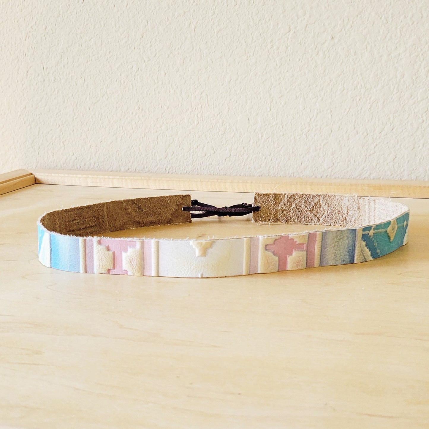 Pastel Navajo Embossed Leather Hat Band Only 950o