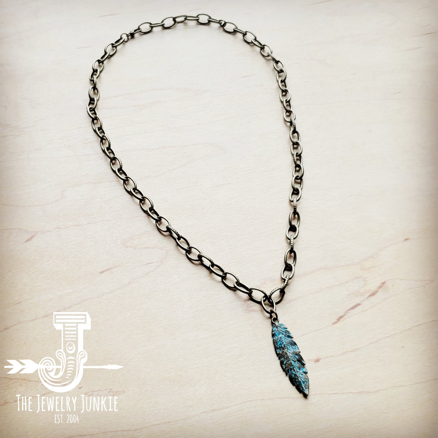 Antique gold Collar Necklace w/ burnished feather pendant