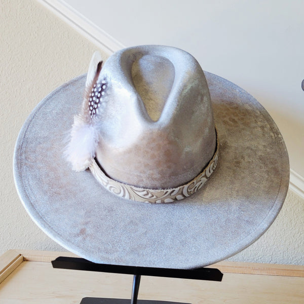 CUSTOM Hand-Painted Bridal Cowgirl Western Boho Hat A66