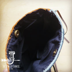 Small Crossbody Handbag w/ Dallas Turquoise Leather No Fringe 514n