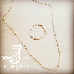 *Layering Gold Necklace w/ Genuine Freshwater Pearls 256f
