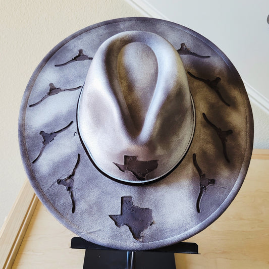 CUSTOM Hand-Painted Branded Cowgirl Western Boho Hat A70