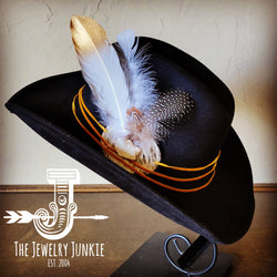 Cowgirl Western Hat w/ Choice of Feather Hat Band-Black 982i