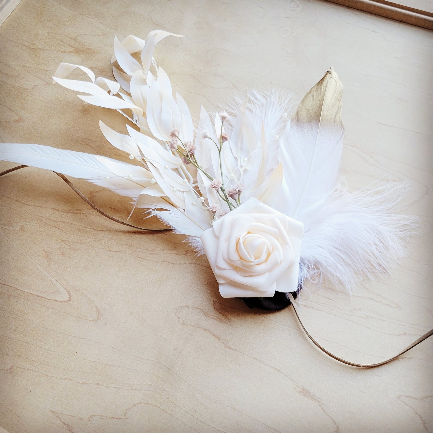 Boho Western Wedding Floral Bridal Hat Band Only 984v