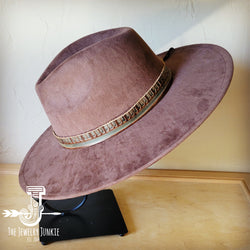 Boho Western hat with genuine leather hat band feathers and turquoise