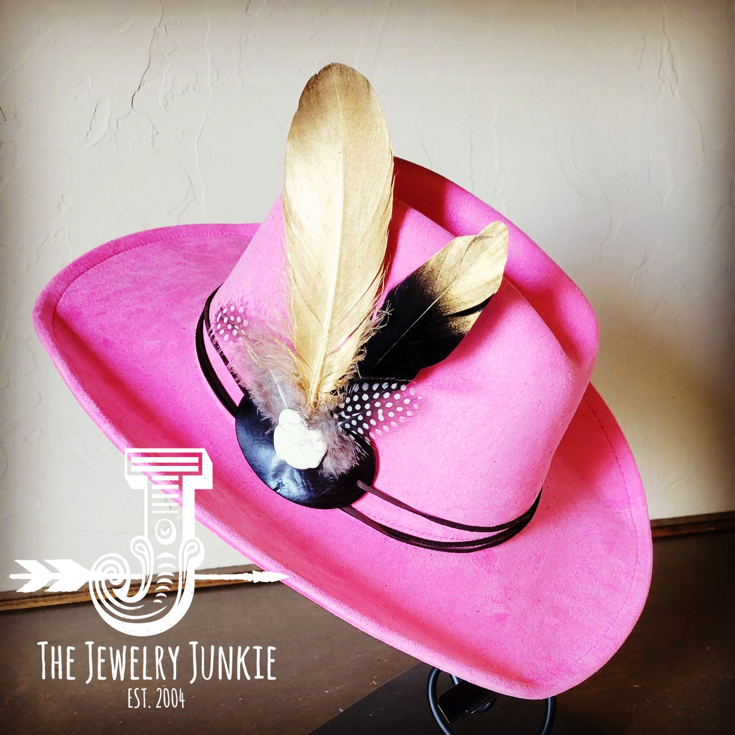 Cowgirl Western Hat w/ Choice of Feather Hat Band-Pink 982L