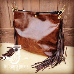 *Tejas Leather Bucket Hide Handbag w/ Tarnished Copper Accent 511x