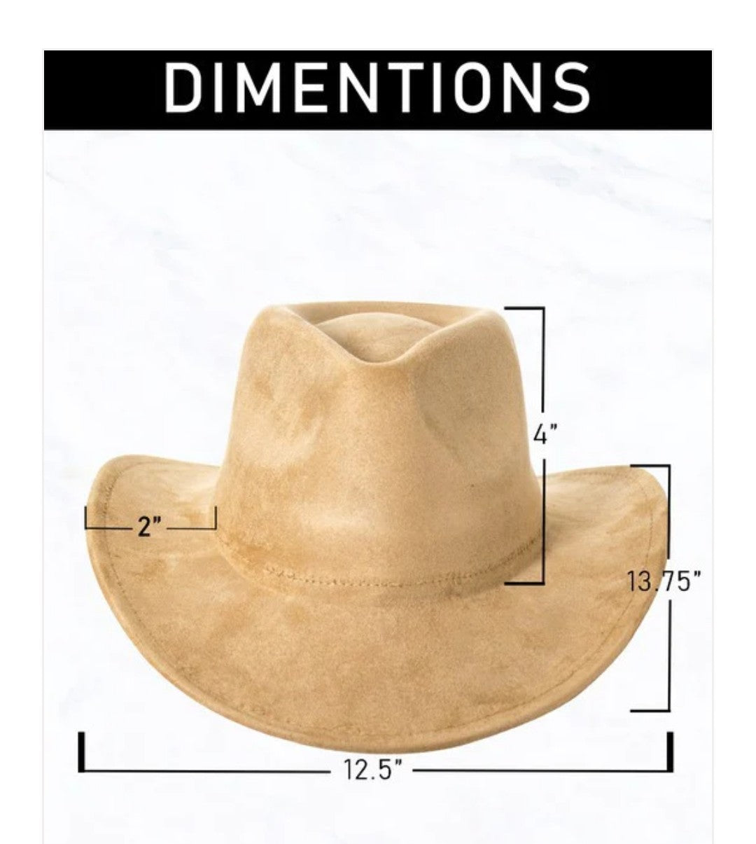 Cowgirl Western Hat w/ Feather Tie Hat Band-Tan 982x